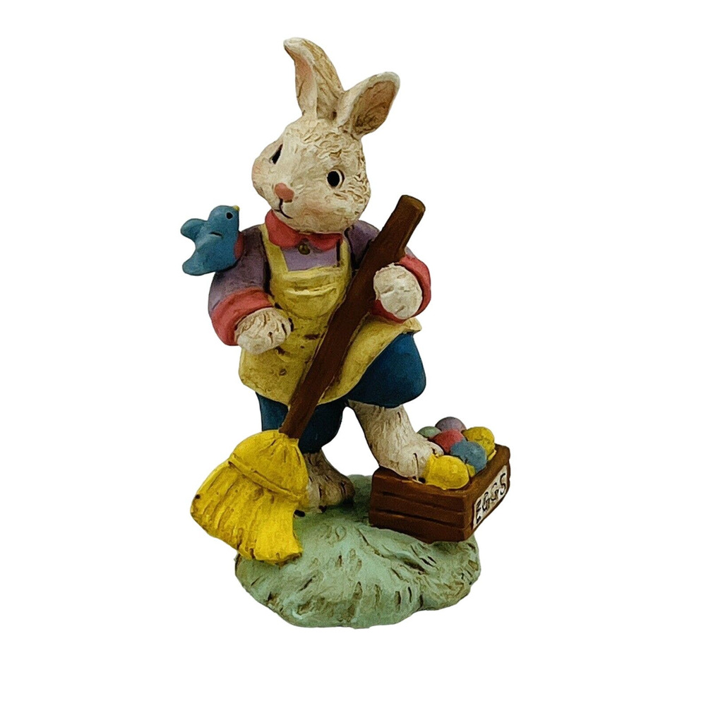 Cottontail Lane Shopkeeper Bunny Figurine Broom Resin Midwest Cannon Falls